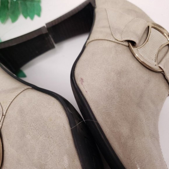 Sz 8.5 Nickels Mules Slides Shoes Cream Ivory Soft EXC COND open back - Picture 9 of 11